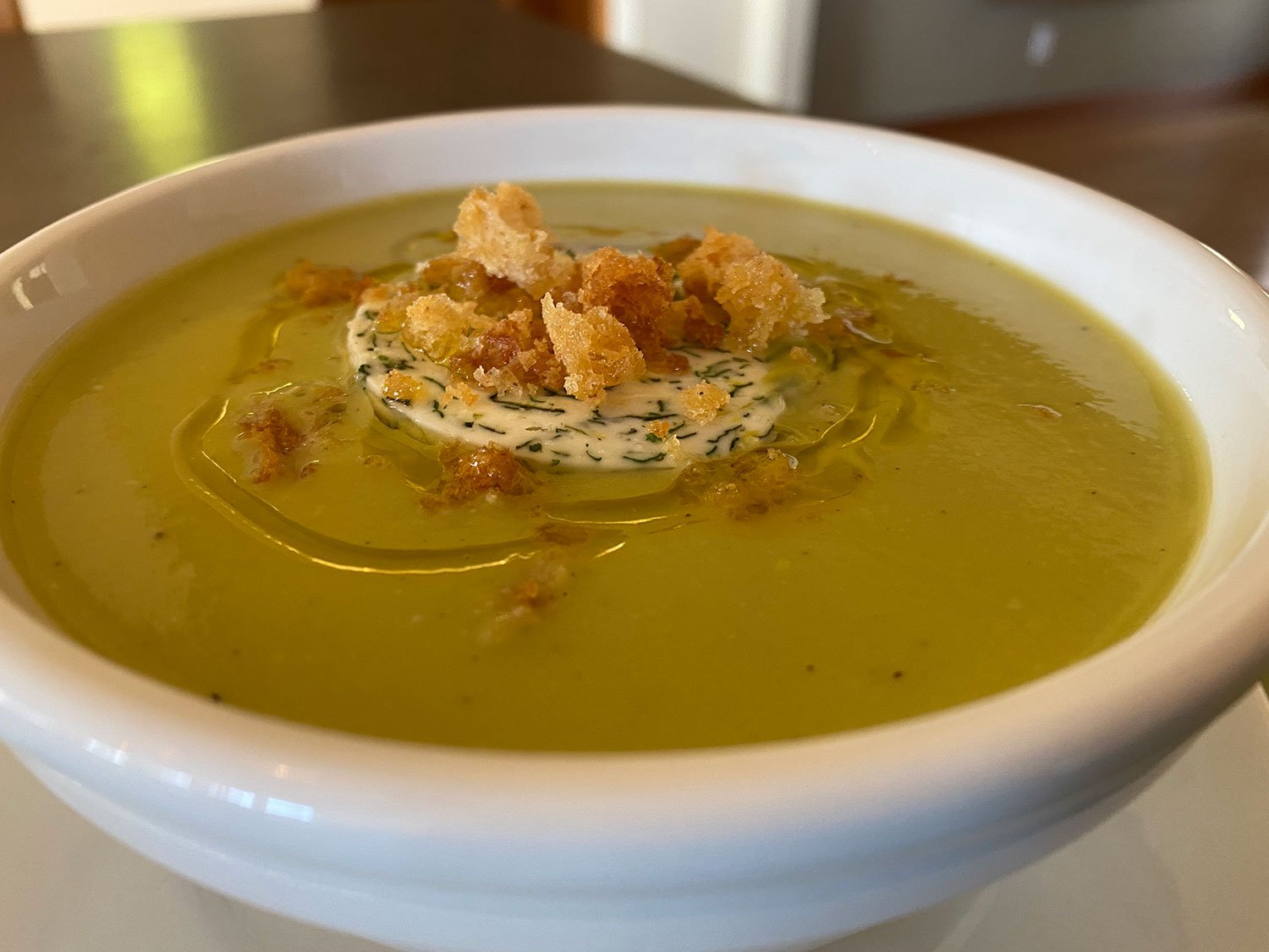 Asparagus-Parmesan Soup with Herb Butter