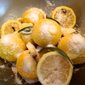 lemons with salt and garlic
