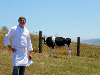 Chef Charlie with cow
